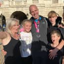 Steven with his family after the marathon in London