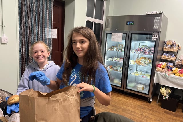 Young volunteers at Waddesdon Community Fridge