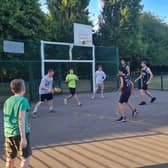 Young people at a 13-plus basketball coaching session in Buckingham