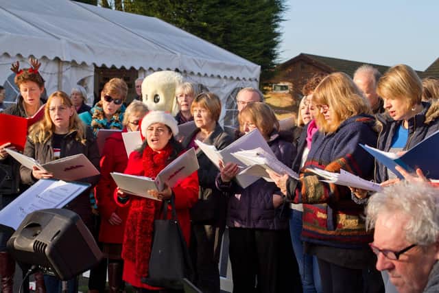 The choir at the Hearing Dogs Christmas Market