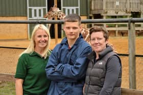 From left, Danielle Hearne, Malachi and Stephanie Partington pictured at the Zoo Academ