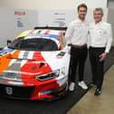 James Wood (right) and Sennan Fielding with the Steller Motorsport Audi R8 that they will drive in the 2023 Michelin Le Mans Cup.