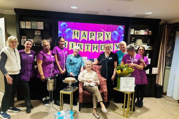Jean Davidson who lives at Care UK’s Cuttlebrook Hall, on Stock Road, celebrated her 96th birthday on 1st January