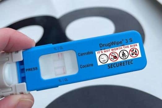 The driver tested positive for cannabis on a drugwipe