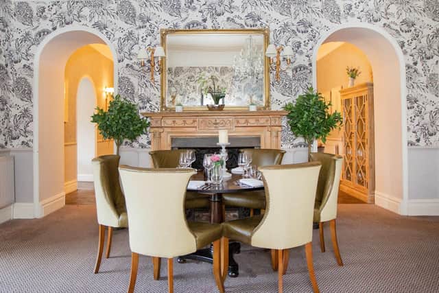 Enjoyed a glass of wine by candlelight in the hotel’s charming dining room.