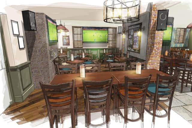 An artist's impression of what the new sports bar area will look like