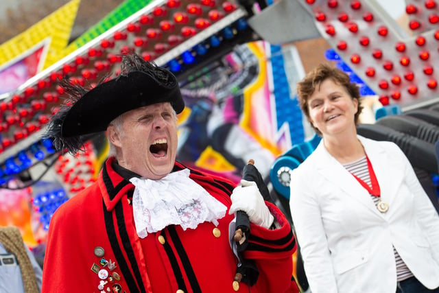 The town crier officially opens the fair, photo by Derek Pelling