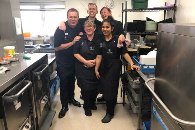 Business Intelligence Director, Rob Pinsent, being a chef at Burcot Lodge.