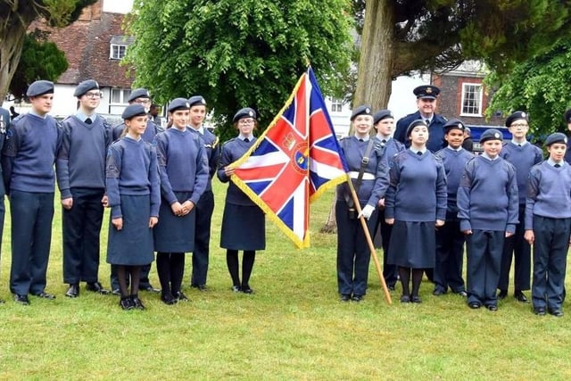 Cadets line up for the Civic Service