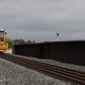 Track being relaid over Aylesbury railway bridge