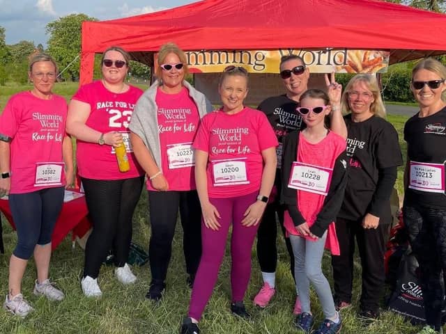 Steph and Claire with members of Steph’s Salvation Army Slimming World group