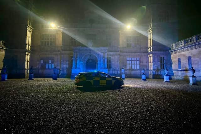 Police officers outside Mentmore Towers