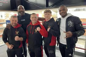 The Cook Family, who run Pegasus Gym, with Linus Udofia and Johnny Nelson