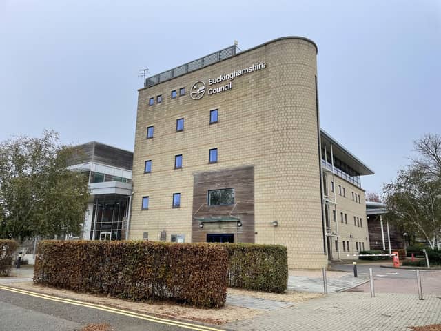 Buckinghamshire Council's base in Aylesbury. Photo from Nathaniel Lawson/Local Democracy Reporting Service