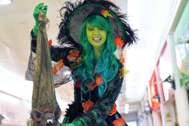 A green witch on stilts coming to Aylesbury later this month. PICTURE COPYRIGHT MATT SHORT / MATT SHORT PHOTOGRAPHY