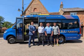 From left, Steven Broadbent, Buckinghamshire Council's Deputy Leader and Cabinet Member for Transport, with representatives from partner WeMove.