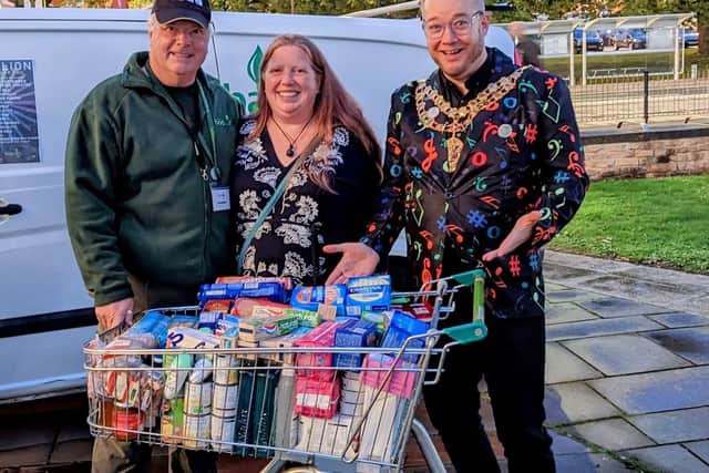 A trolley full of donations