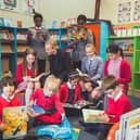 Newly appointed headteacher Sarah Jones with pupils at Lace Hill Academy