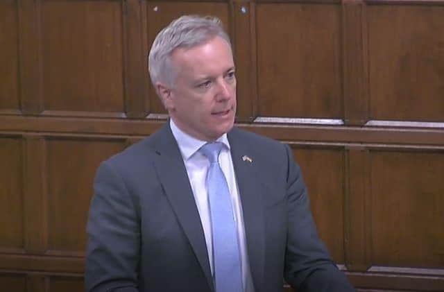 Rob Butler speaking in Westminster Hall, photo from Parliament TV