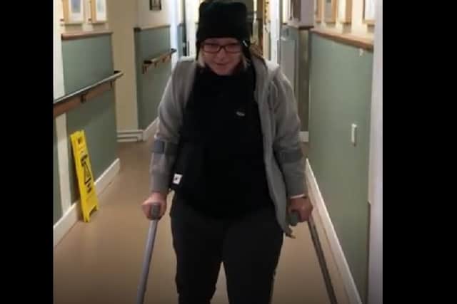 It's been a long battle, but Zoe is walking again