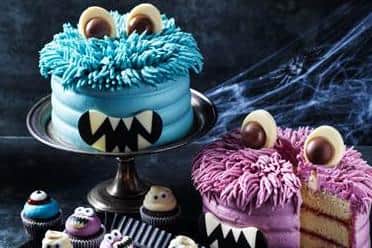 Hairy Harri Monster Celebration Cake & Monster Cup Cake Minis, £16, £920g / £4.25 for 9-pack minis