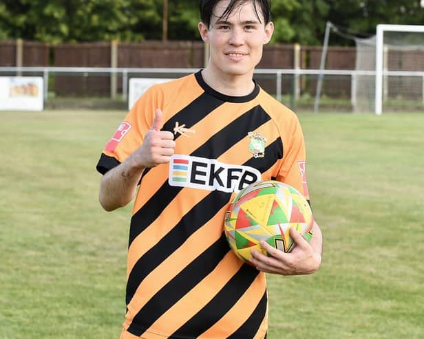 Morison Hashii with the match ball following his treble.
