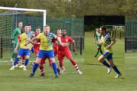Captain Terry Griffiths and top scorer Callum Shortt (inset) have committed to next season at Aylesbury Vale Dynamos   Pictures by Iain Willcocks