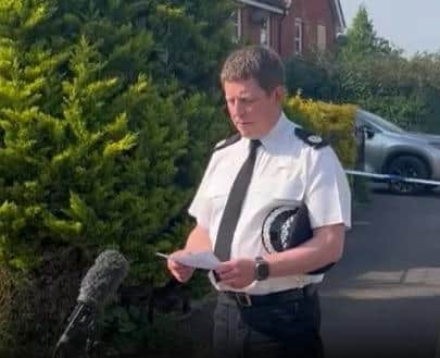 Assistant Chief Constable Tim Metcalfe read a statement to the press at the scene