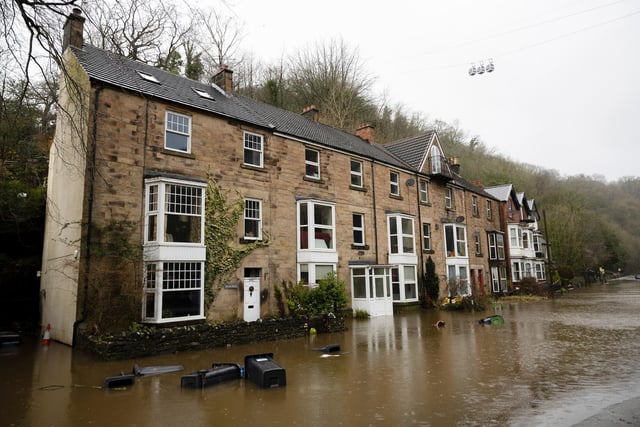 Homes in Matlock Bath saw their street turned into a river this morning.