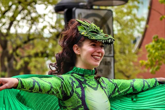 A performer at the Town Council's 2024 St George's Day celebrations. Photo by Damon Mitchell