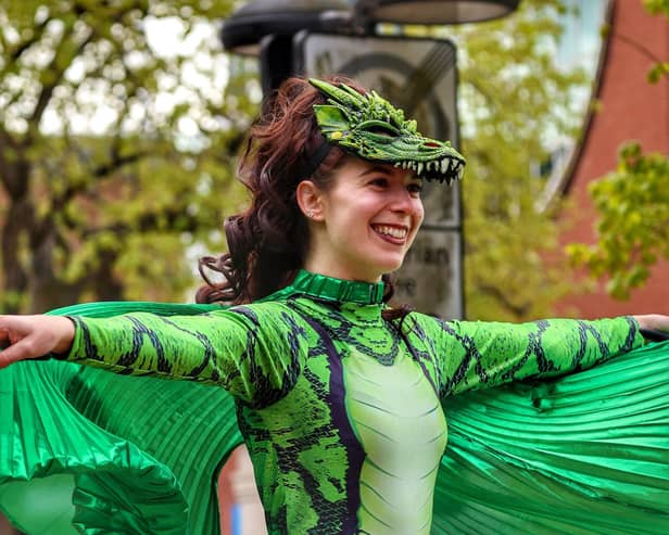 A performer at the Town Council's 2024 St George's Day celebrations. Photo by Damon Mitchell