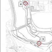 Maps shows some of the repair work of the bridges at Bourton Park.