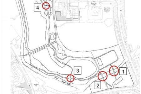 Maps shows some of the repair work of the bridges at Bourton Park.