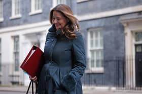 LONDON, ENGLAND - JANUARY 17:  Education Secretary Gillian Keegan leaves following the weekly cabinet meeting at 10 Downing Street on January 17, 2023 in London, England. (Photo by Dan Kitwood/Getty Images)