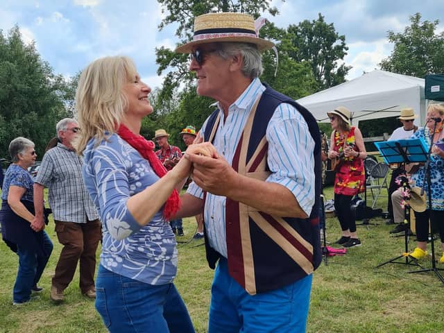 Dancing to the ukulele band at last year's Celebrate Buckingham Day