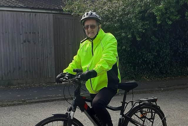 75 year old Peter, who will be cycling 35 miles.