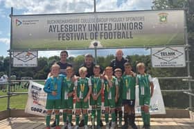 One of the Ducks' junior teams at Aylesbury's festival of football