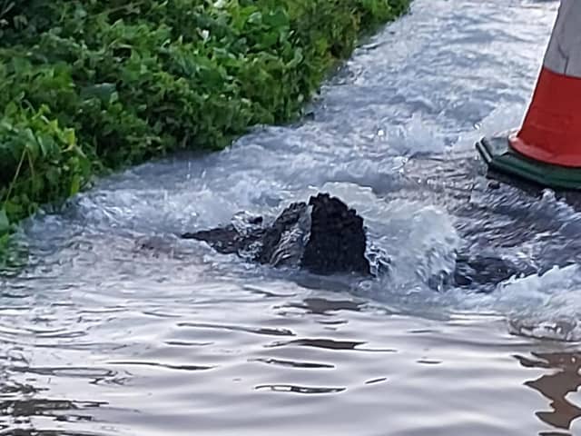 A burst water main has caused traffic chaos this morning
