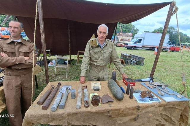 The Herts Home Guard Living History Group were at the steam rally, exhibiting First and Second World War weaponry.