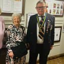 (L-R) Ann Midwinter, County President of Oxfordshire RBL, Margaret Rayner, resident at Cuttlebrook Hall, Roger Mackriell, Chairman of Royal British Legion’s Thame branch.