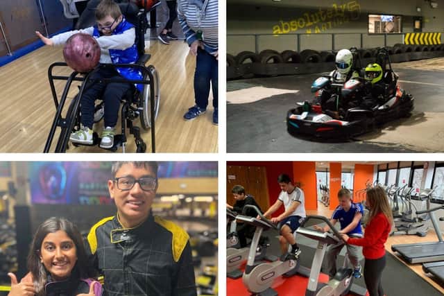 Some of the young people and their families who have enjoyed free leisure activities thanks to Absolutely Together