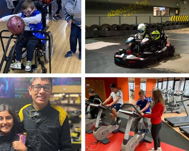 Some of the young people and their families who have enjoyed free leisure activities thanks to Absolutely Together