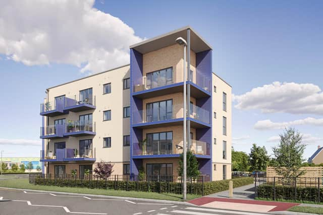 Exterior shot of apartment block at Arcadia Park