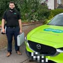 Jibran Mahmood makes a home visit (Photo: Specsavers)