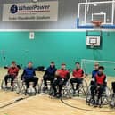 Wheelchair basketball session.