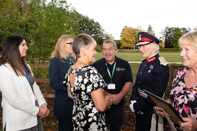 The Lord Lieutenant speaks with individuals after the ceremony
