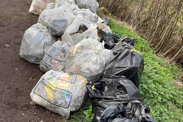 Some of the bags collected