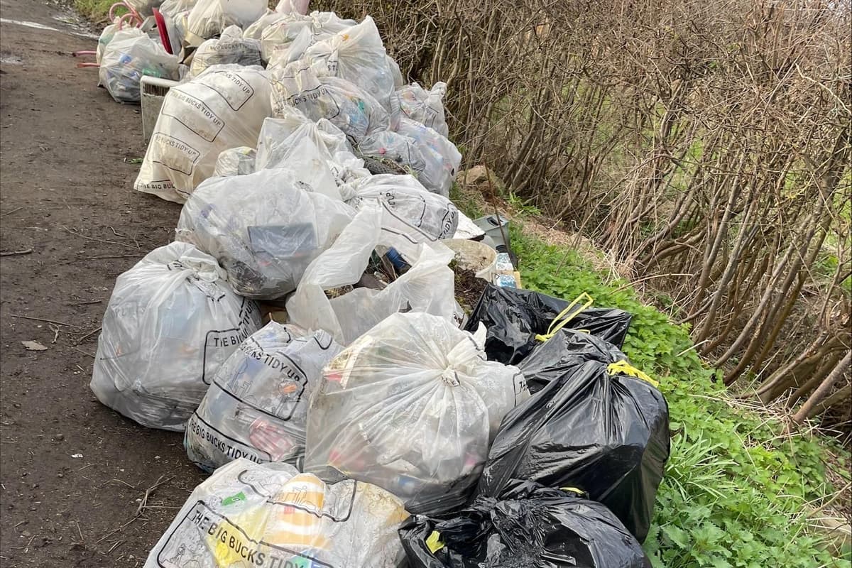 Residents from tiny Bucks village fill 80 bags with litter in two days 