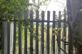 The fenced off site chosen by the council