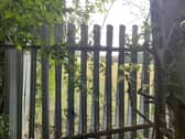 The fenced off site chosen by the council